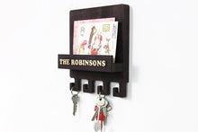 Load image into Gallery viewer, Mail holder - wooden mail and keys holder