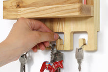 Load image into Gallery viewer, mail holder - wooden mail and keys holder