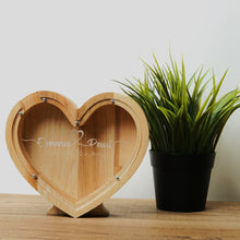 Load image into Gallery viewer, Wooden Piggy Bank Heart (Engraving)
