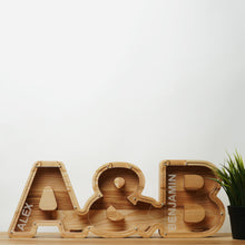 Load image into Gallery viewer, Wooden Piggy Bank For Couple (L, Engraving)