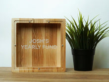 Load image into Gallery viewer, Wooden Piggy Bank Square (Engraving)