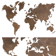 Load image into Gallery viewer, Wooden World Map - Wood Wall World Map Brown