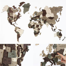 Load image into Gallery viewer, Wooden World Map - Wood Wall World Map Exclusive 3D