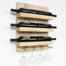 Load image into Gallery viewer, Wine Rack - Wooden Wall Wine Bottle Rack (Light)