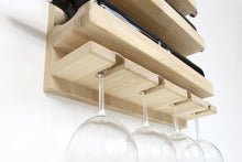 Load image into Gallery viewer, Wine Rack - Wooden Wall Wine Bottle Rack (Light)