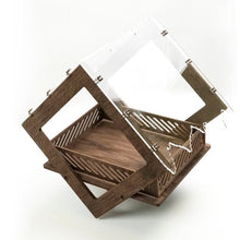 Load image into Gallery viewer, Wooden bird feeder "Modern" with organic glass