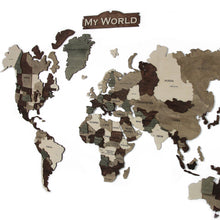 Load image into Gallery viewer, 3d wood wall map