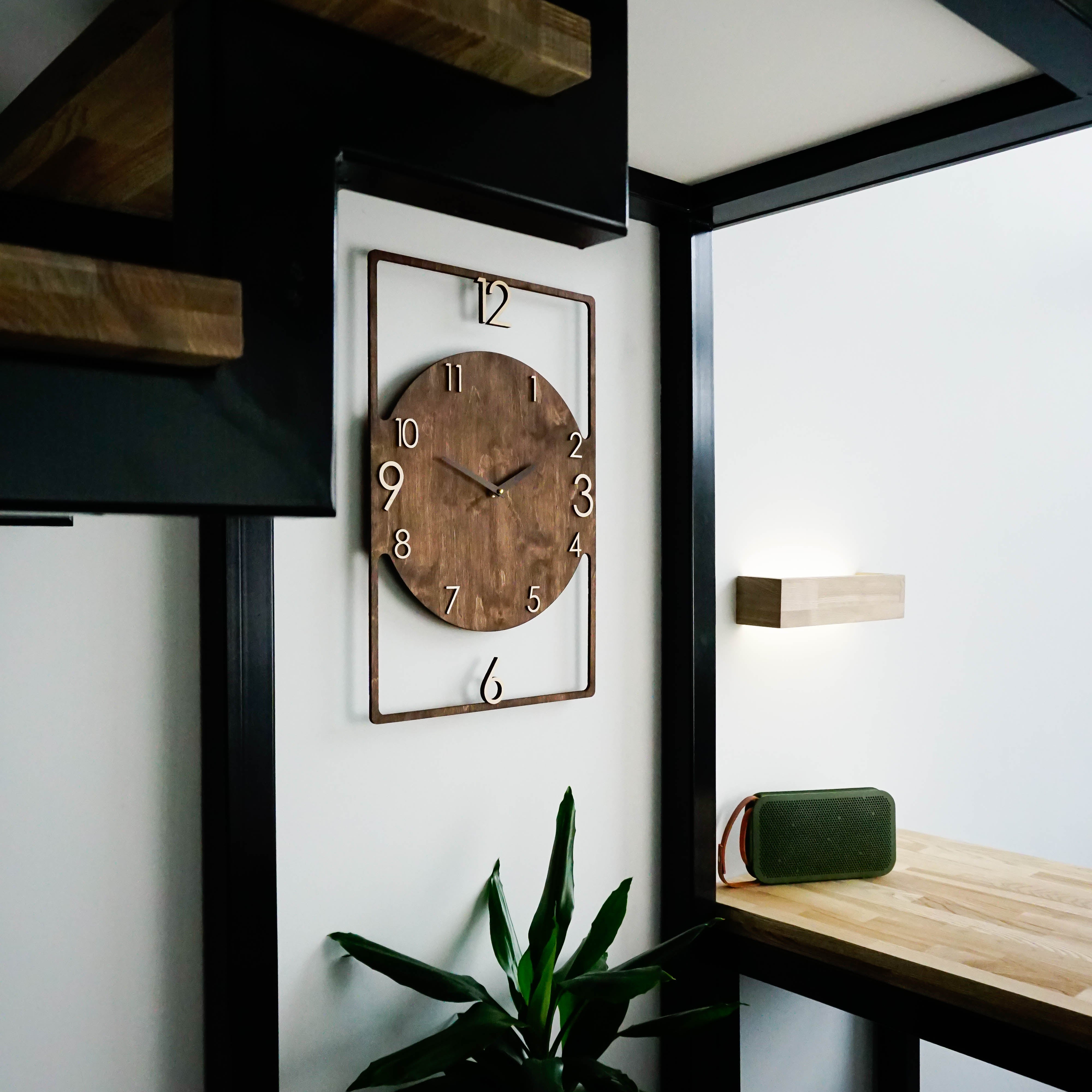 wood brow wall clock