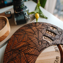 Load image into Gallery viewer, Handmade Wooden Wall Calendar for Gifting, Engraved Round Calendar for Home and Office Decor