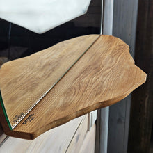 Load image into Gallery viewer, Minimalist Round Oak Mirror with Shelf, Handmade Floating Wall Mirror for Home Decor