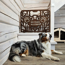Load image into Gallery viewer, Custom Wood Dog Stopper, Freestanding Divider for Home Spaces