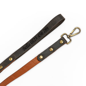 Personalized leather dog leash