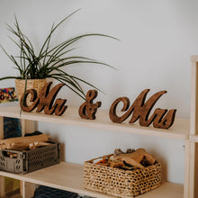 Load image into Gallery viewer, Mr &amp; Mrs Wood Table Signs for Wedding, Farmhouse Wedding Décor, Sweetheart Table Signage, Rustic Party Decorations