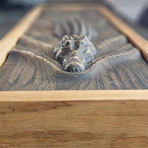 Rustic 3D Wood Crocodile Wall Art, Wooden Animal Sculpture, Unique Wooden Wall Hanging Gift