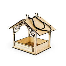 Load image into Gallery viewer, Rustic Wooden Bird Feeder, Outdoor Hanging Feeder for Wild Birds with Natural Wood Finish