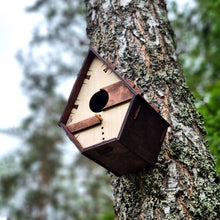 Load image into Gallery viewer, Wooden Bird House &quot;Lines&quot;