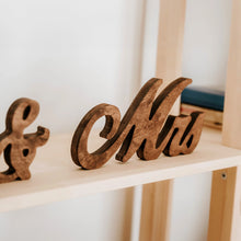 Load image into Gallery viewer, Mr &amp; Mrs Wood Table Signs for Wedding, Farmhouse Wedding Décor, Sweetheart Table Signage, Rustic Party Decorations