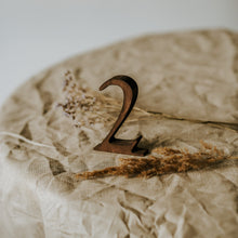 Load image into Gallery viewer, Set of 1-10 Wooden Table Numbers for Weddings and Special Events