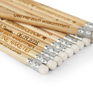 Personalized Natural Wooden HB Pencils, Custom Engraved for Unique, Personal Gifts