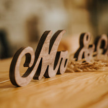 Load image into Gallery viewer, Mr &amp; Mrs Wood Table Signs for Wedding, Farmhouse Wedding Décor, Sweetheart Table Signage, Rustic Party Decorations