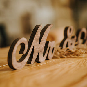 Mr & Mrs Wood Table Signs for Wedding, Farmhouse Wedding Décor, Sweetheart Table Signage, Rustic Party Decorations