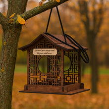 Load image into Gallery viewer, Personalized Wooden Bird Feeder, Decorative Hanging Feeder for Gardens and Outdoor Spaces