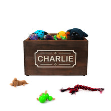 Load image into Gallery viewer, Storage dog toy box with name plate