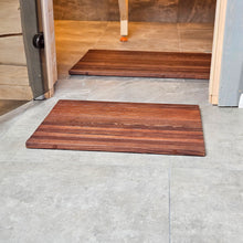 Load image into Gallery viewer, Personalized Wooden Shower Mat for Indoor &amp; Outdoor Use , Solid Thermo Ash Wood Bath Mat for Sauna &amp; Spa