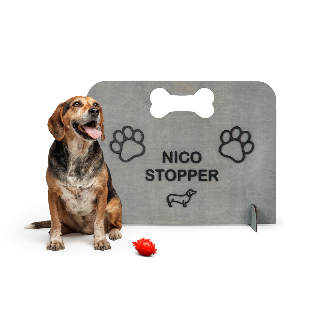 Handcrafted Wood Pet Blocker for Room Entrances & Open Areas, No-Drill Dog Barrier Gate for Quick Setup in Any Home