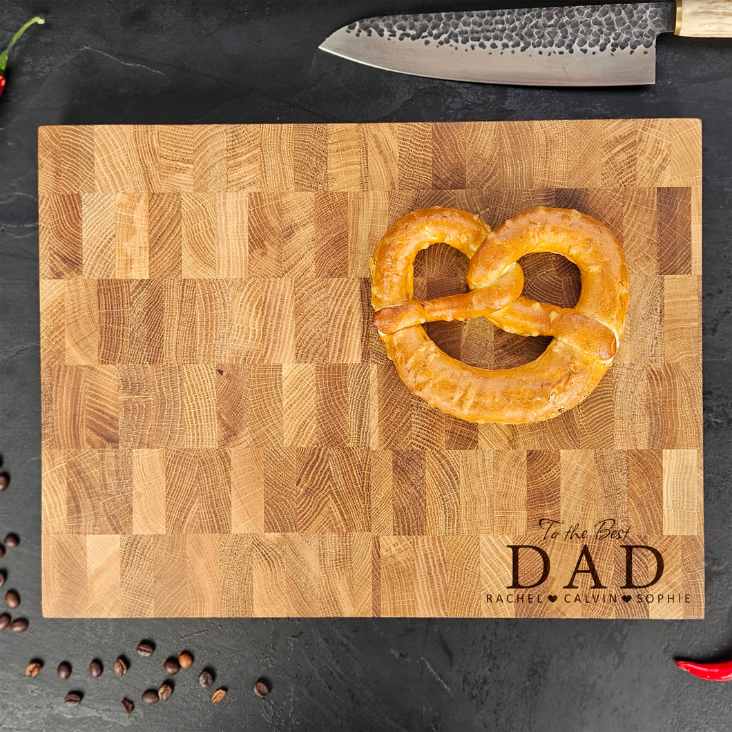 Custom Oak Wood Cutting Board, Personalized Gift for Newlyweds or Home Chefs