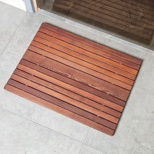 Load image into Gallery viewer, Personalized Wooden Shower Mat for Indoor &amp; Outdoor Use , Solid Thermo Ash Wood Bath Mat for Sauna &amp; Spa