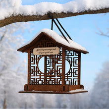 Load image into Gallery viewer, Personalized Wooden Bird Feeder, Decorative Hanging Feeder for Gardens and Outdoor Spaces