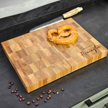 Load image into Gallery viewer, Custom Oak Wood Cutting Board, Personalized Gift for Newlyweds or Home Chefs