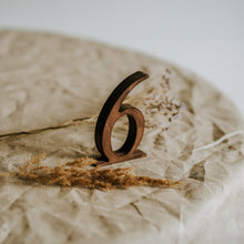 Load image into Gallery viewer, Set of 1-10 Wooden Table Numbers for Weddings and Special Events
