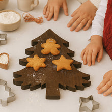 Load image into Gallery viewer, Personalized Christmas Tree Cutting Board, Ashwood Kitchen Board for Cheese, Charcuterie &amp; Holiday Gifts