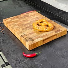 Load image into Gallery viewer, Custom Oak Wood Cutting Board, Personalized Gift for Newlyweds or Home Chefs