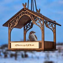 Load image into Gallery viewer, Wooden bird feeder "Sitting Bird"