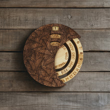 Load image into Gallery viewer, Handmade Wooden Wall Calendar for Gifting, Engraved Round Calendar for Home and Office Decor
