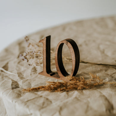 Set of 1-10 Wooden Table Numbers for Weddings and Special Events