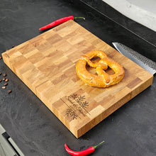 Load image into Gallery viewer, Custom Oak Wood Cutting Board, Personalized Gift for Newlyweds or Home Chefs