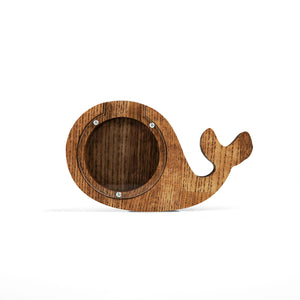 Wooden Whale-Shaped Piggy Bank, Money Box for Ocean Lovers