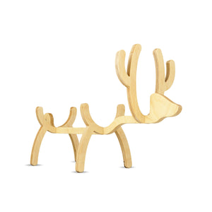 Wine bottle holder - wood wine bottle box reindeer