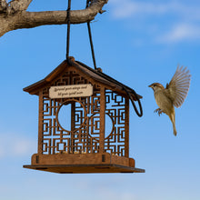 Load image into Gallery viewer, Personalized Wooden Bird Feeder, Decorative Hanging Feeder for Gardens and Outdoor Spaces