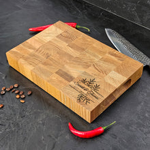 Load image into Gallery viewer, Handcrafted Oak Cutting Board for Kitchen, Charcuterie Serving Board for Parties, Rustic Gift for Food Lovers