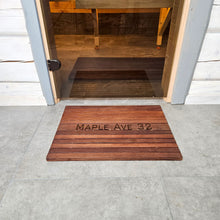 Load image into Gallery viewer, Personalized Wooden Shower Mat for Indoor &amp; Outdoor Use , Solid Thermo Ash Wood Bath Mat for Sauna &amp; Spa