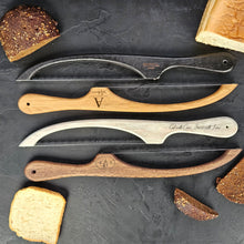 Load image into Gallery viewer, Personalized Sourdough Knife with Oak Handle, Handmade Bread Knife for Bakers, Perfect Kitchen Gift