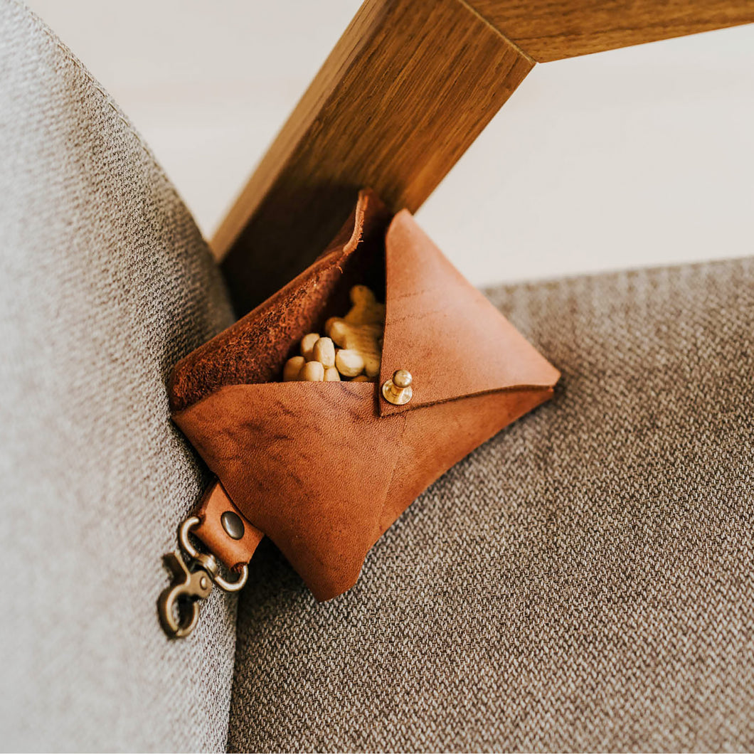 Dog Treat Leather Pouch with Personalization