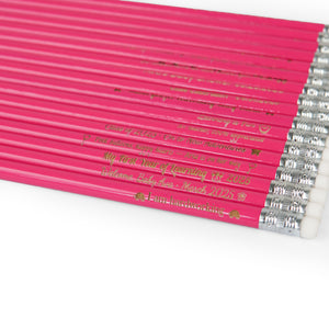 Personalized Pink Wooden Pencils, Cute Custom Stationery for School, Office, or Gifts
