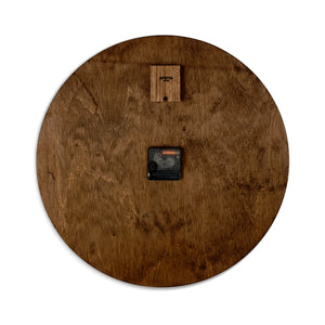 Hanging Round Wall Clock, Silent Wooden Clock