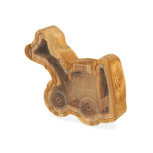 Wooden Piggy Bank Tractor (M/L, 3 Colors, Engraving)